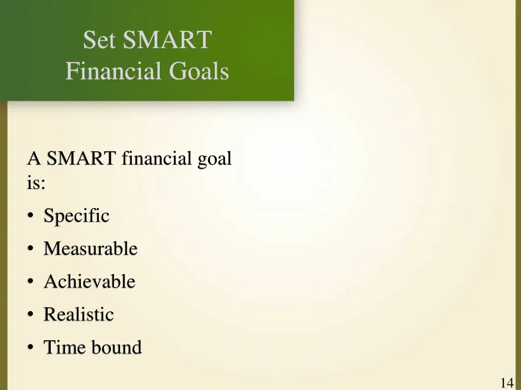set smart financial goals