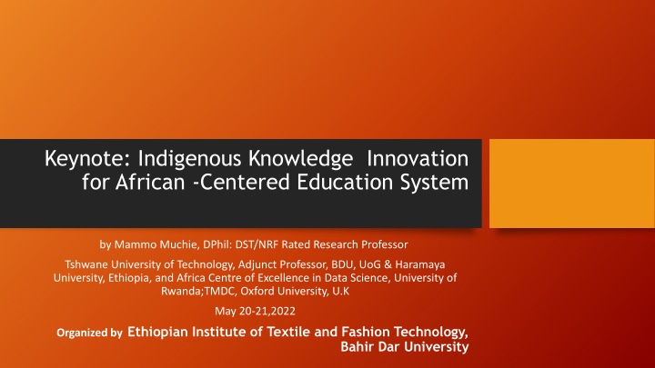 keynote indigenous knowledge innovation
