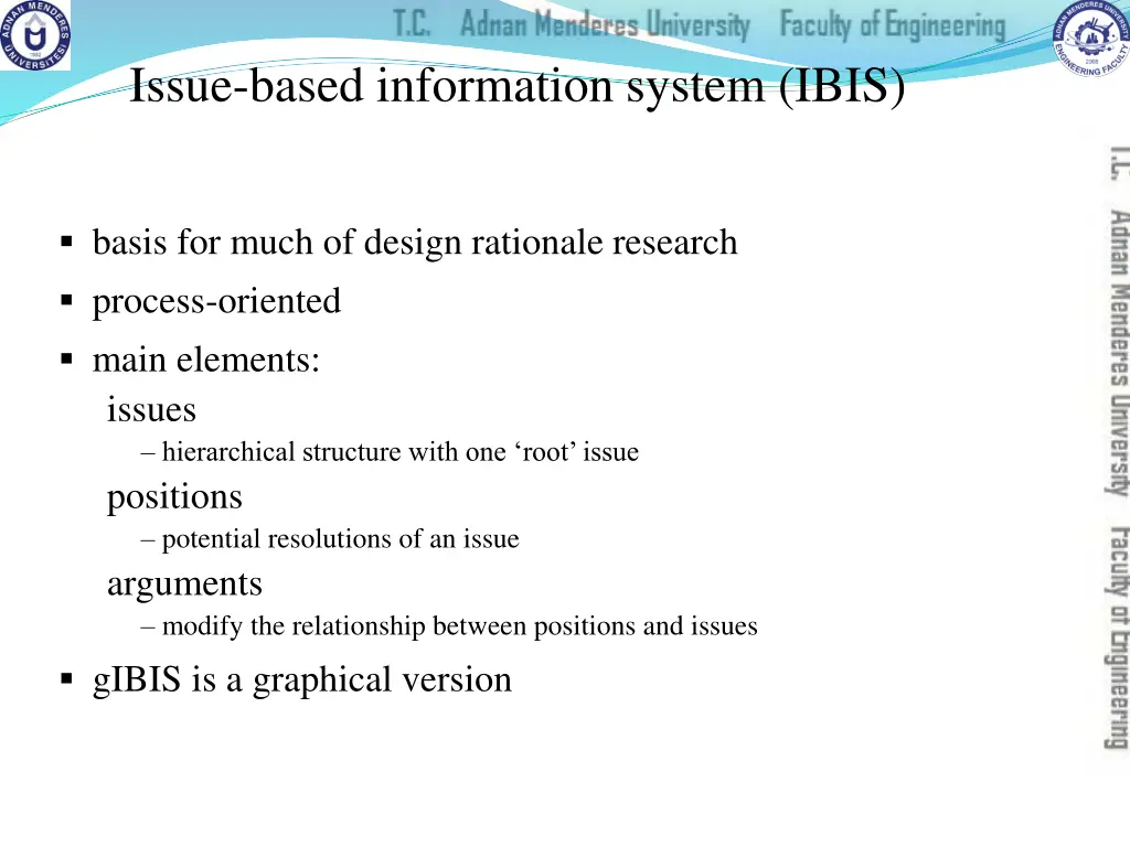issue based information system ibis