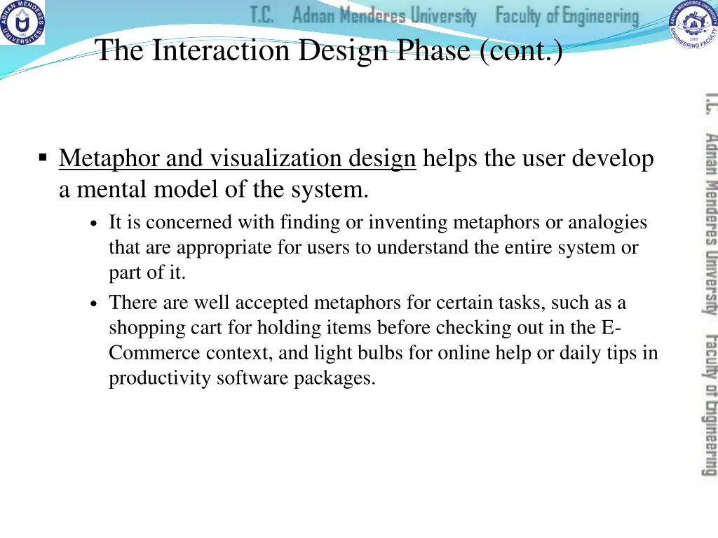 the interaction design phase cont