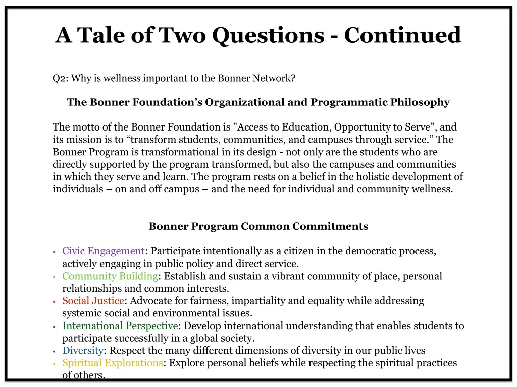 a tale of two questions continued 1