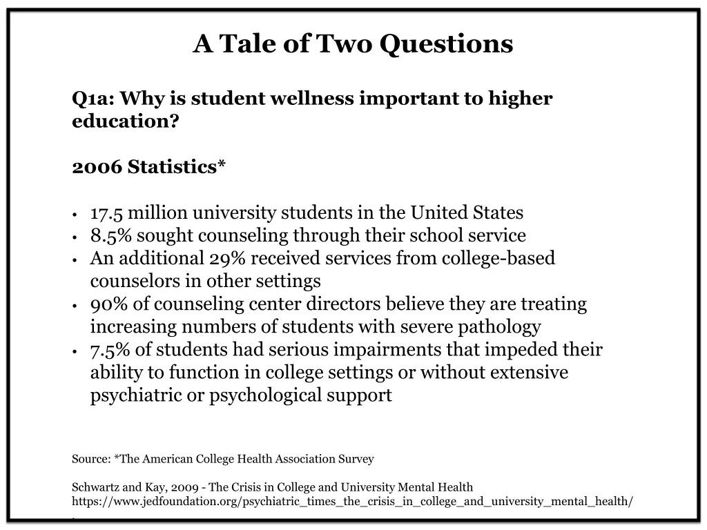 a tale of two questions
