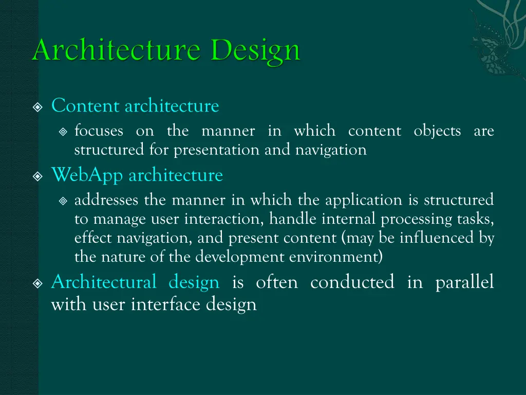 content architecture focuses on the manner