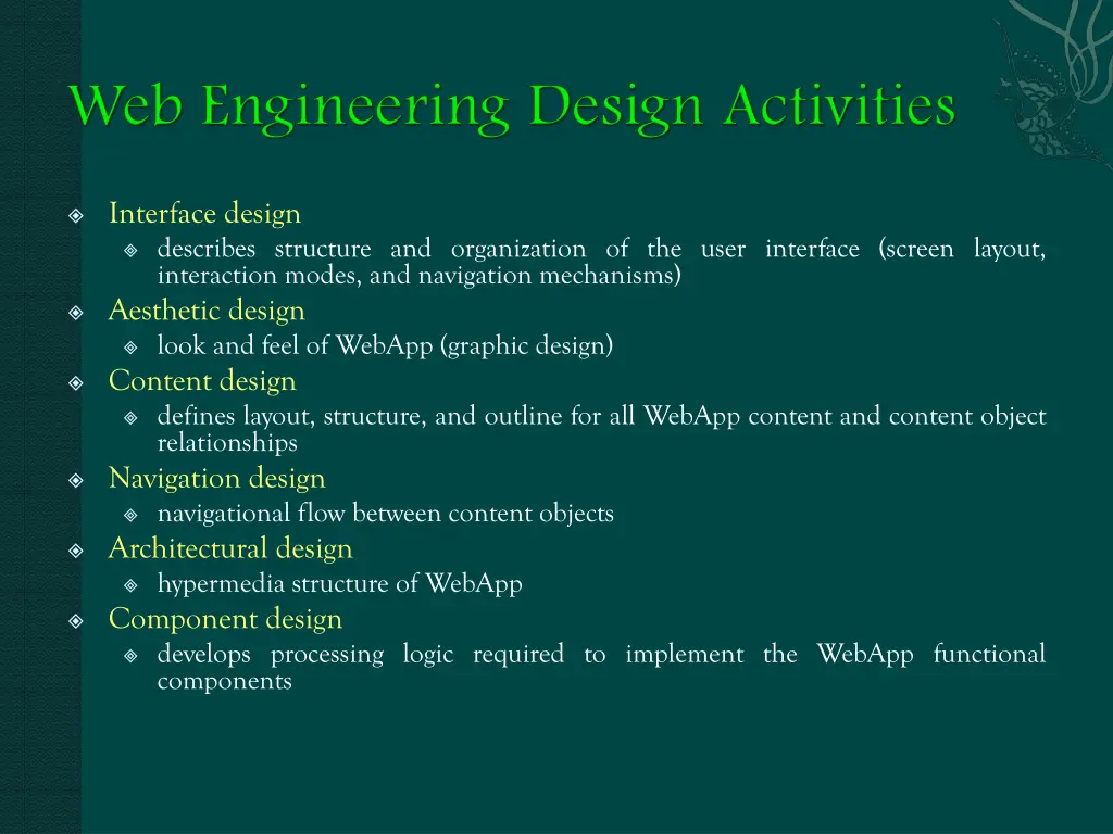 interface design describes structure
