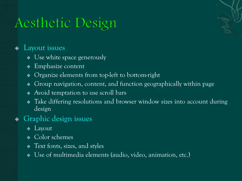 layout issues use white space generously