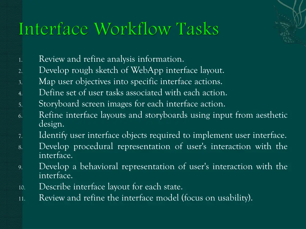 review and refine analysis information develop