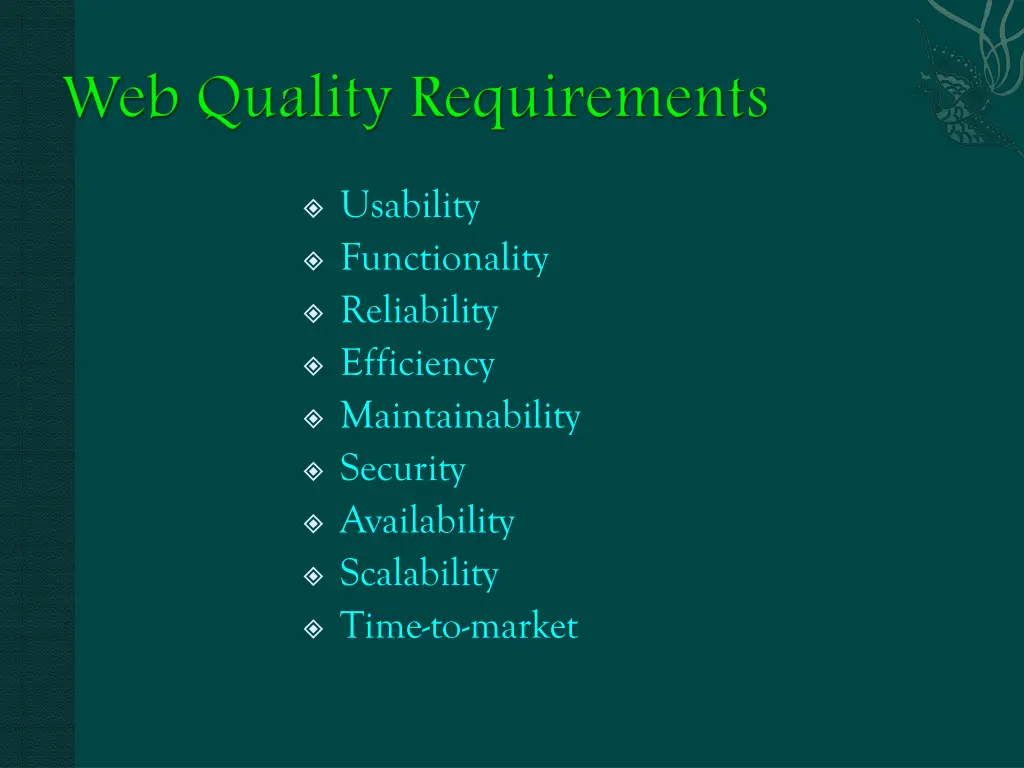 usability functionality reliability efficiency