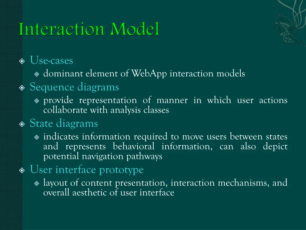 use cases dominant element of webapp interaction