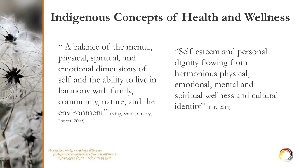 indigenous concepts of health and wellness