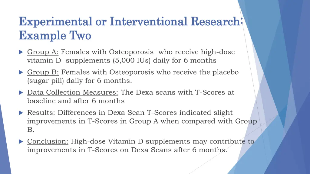 experimental or interventional research 1