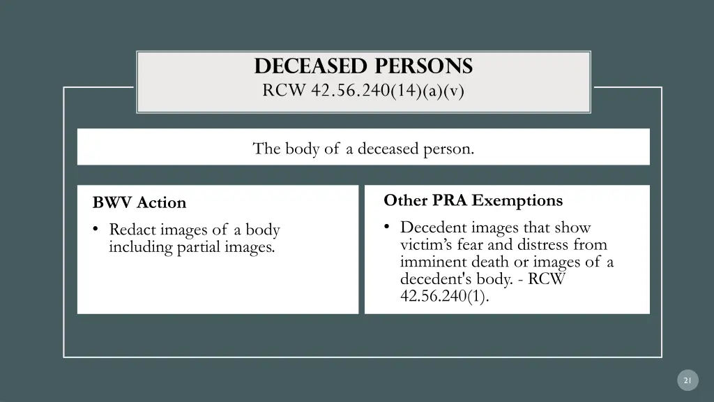 deceased persons rcw 42 56 240 14 a v