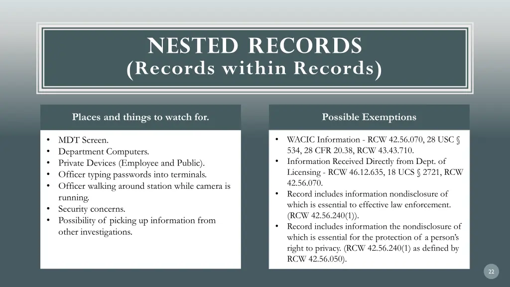 nested records records within records