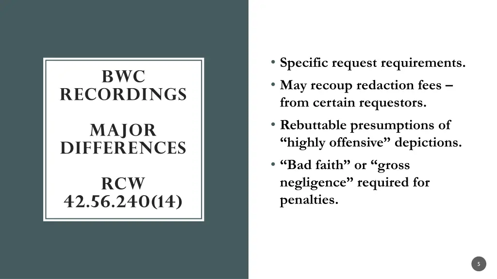 specific request requirements may recoup
