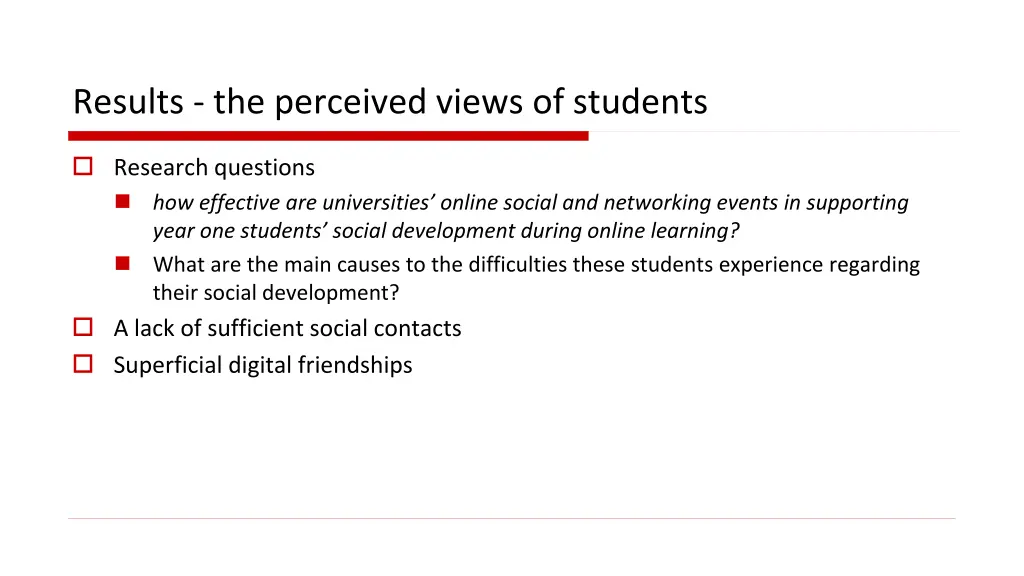 results the perceived views of students