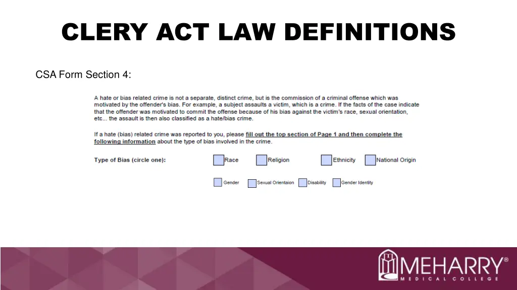 clery act law definitions 4