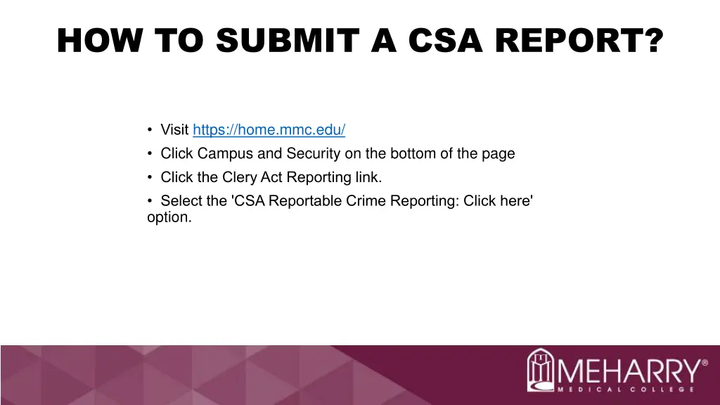 how to submit a csa report