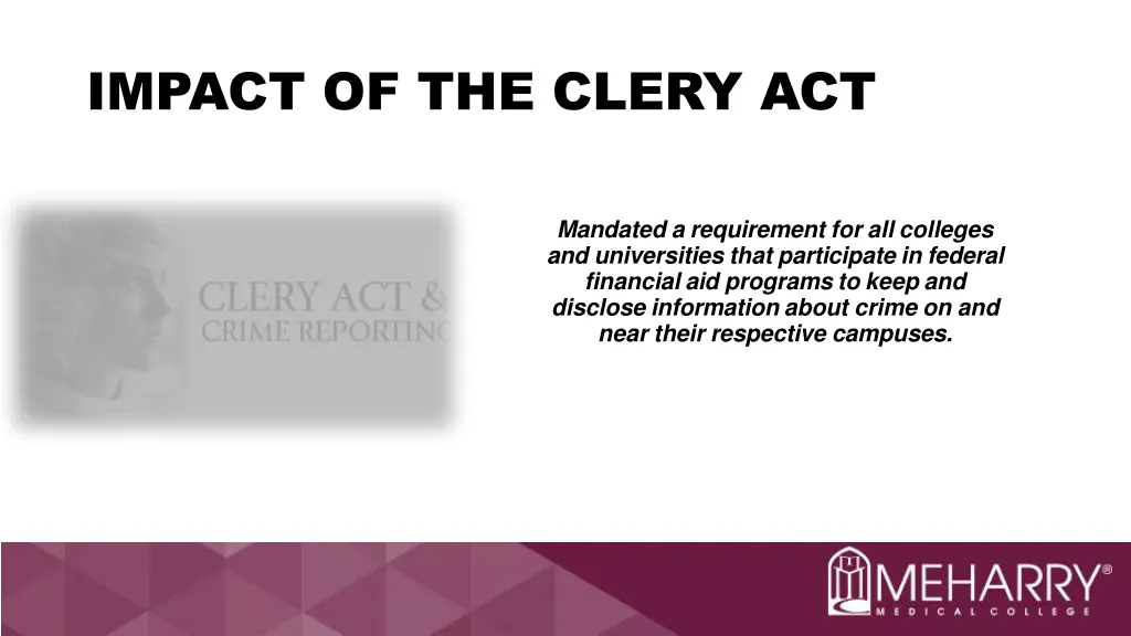 impact of the clery act
