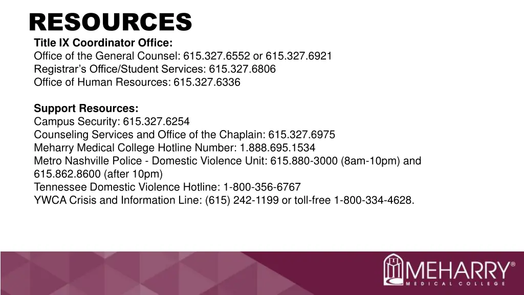 resources