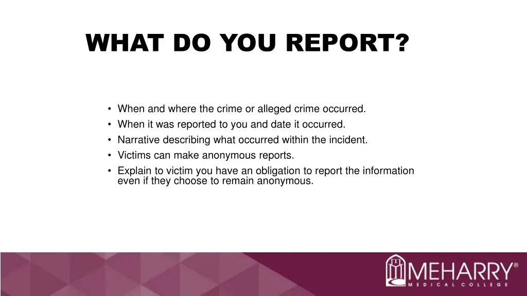 what do you report