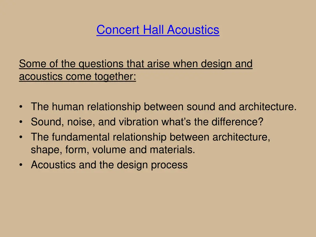 concert hall acoustics