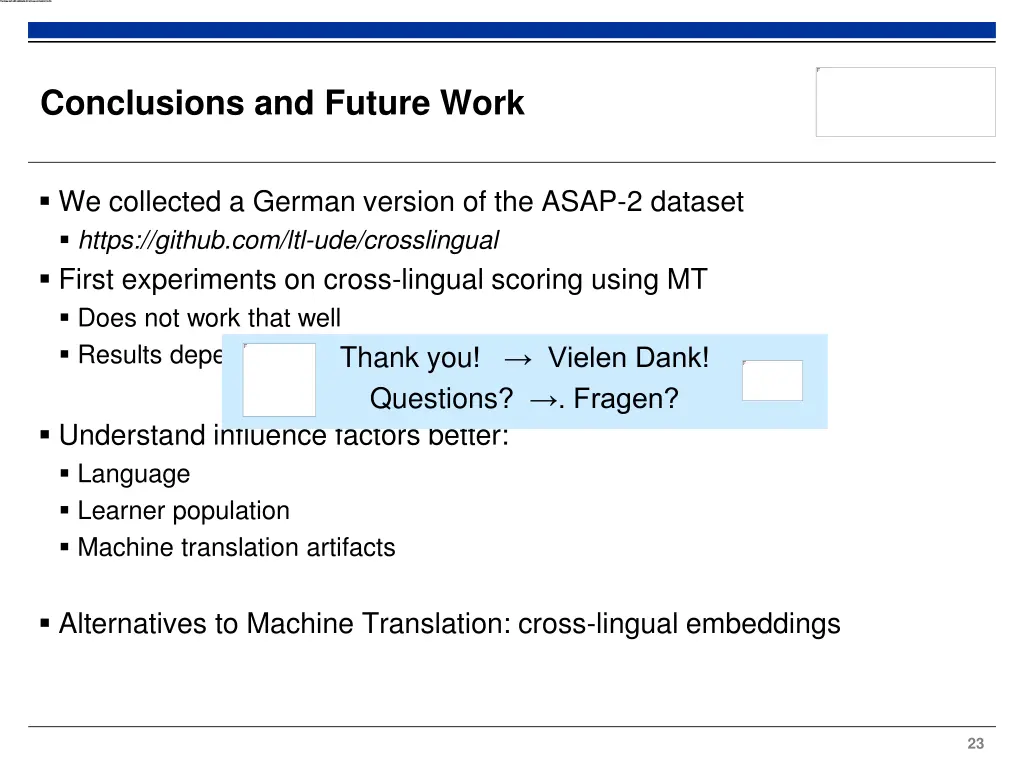 conclusions and future work