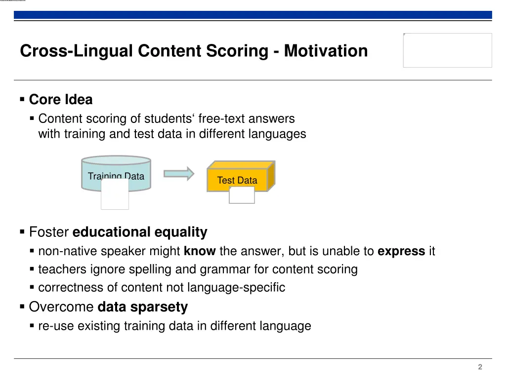 cross lingual content scoring motivation