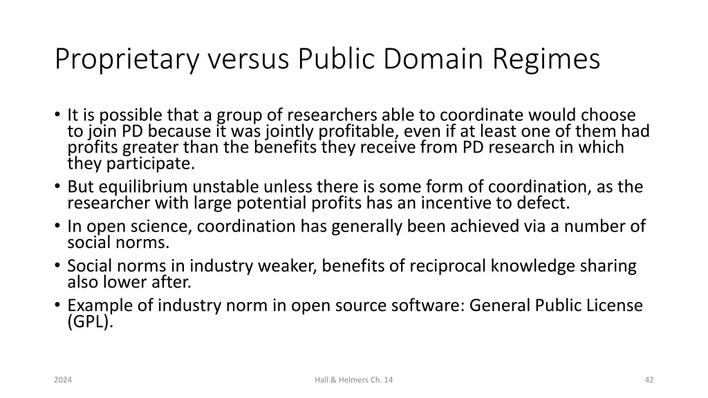 proprietary versus public domain regimes 4