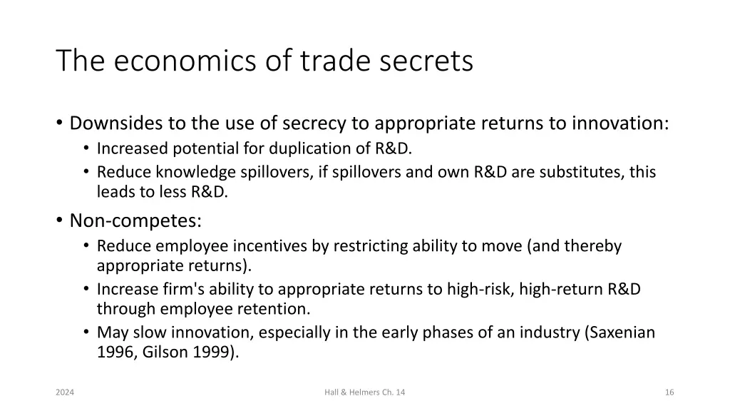 the economics of trade secrets 1