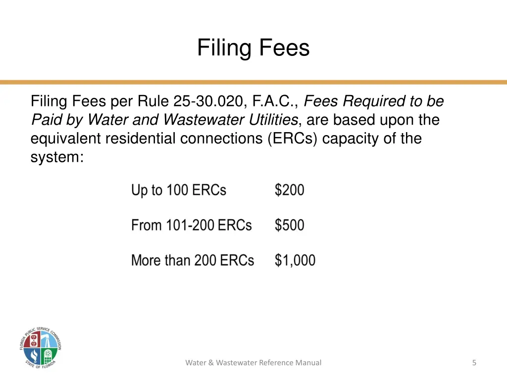 filing fees