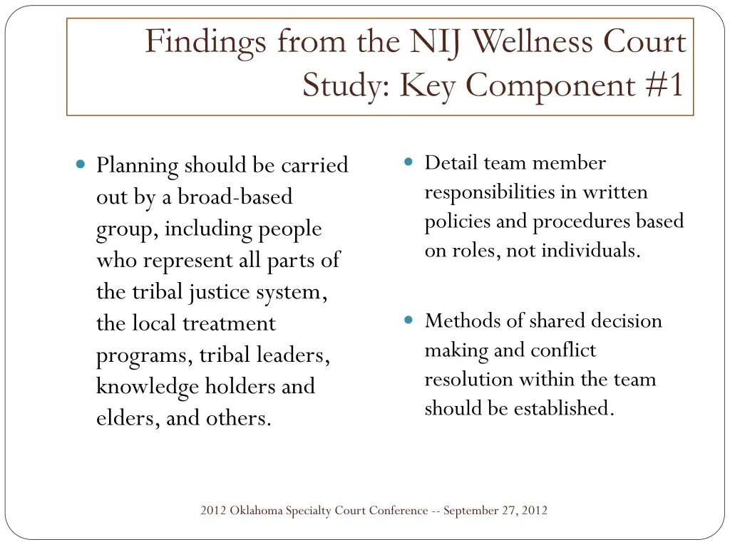 findings from the nij wellness court study