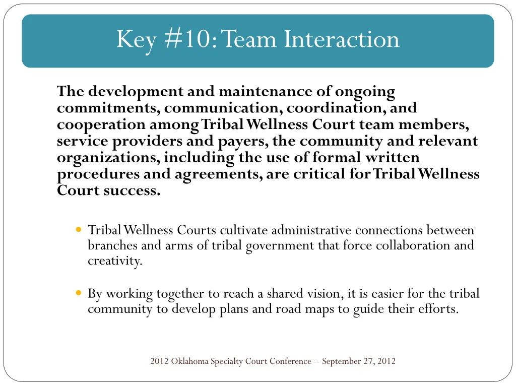 key 10 team interaction