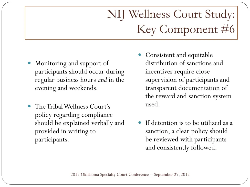 nij wellness court study key component 6