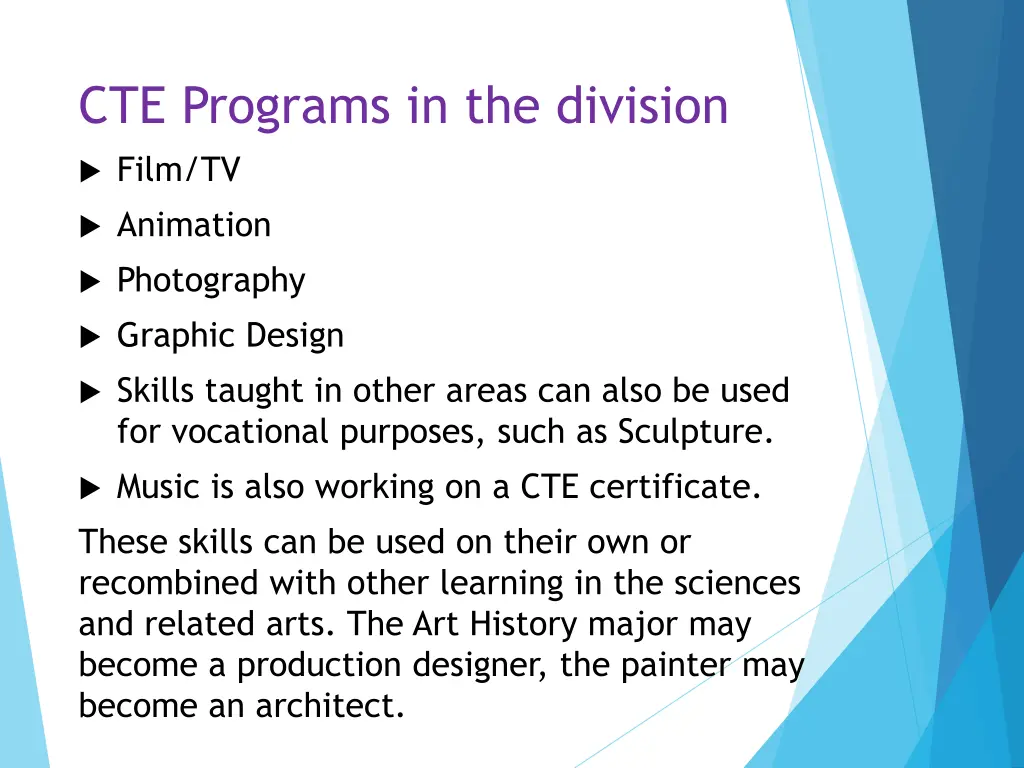 cte programs in the division