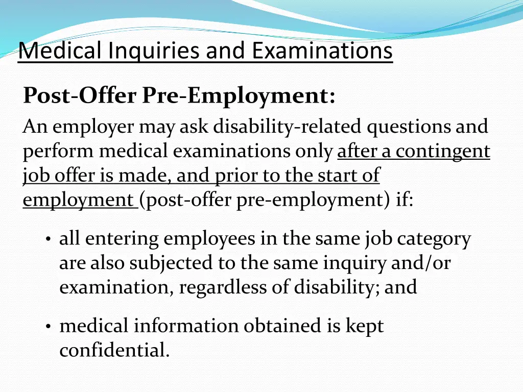 medical inquiries and examinations 2