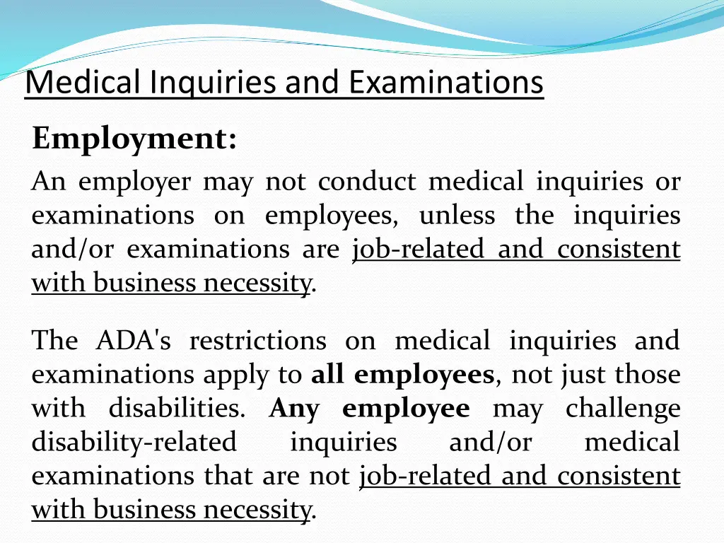 medical inquiries and examinations 3