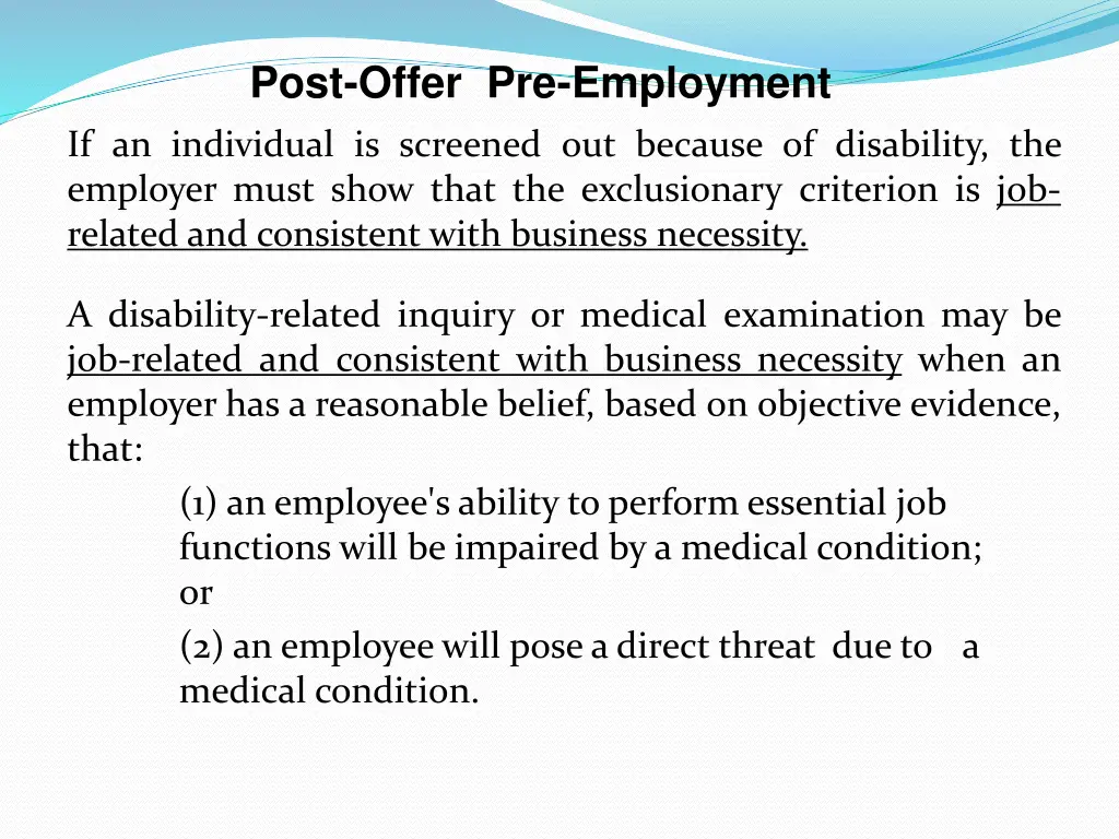 post offer pre employment