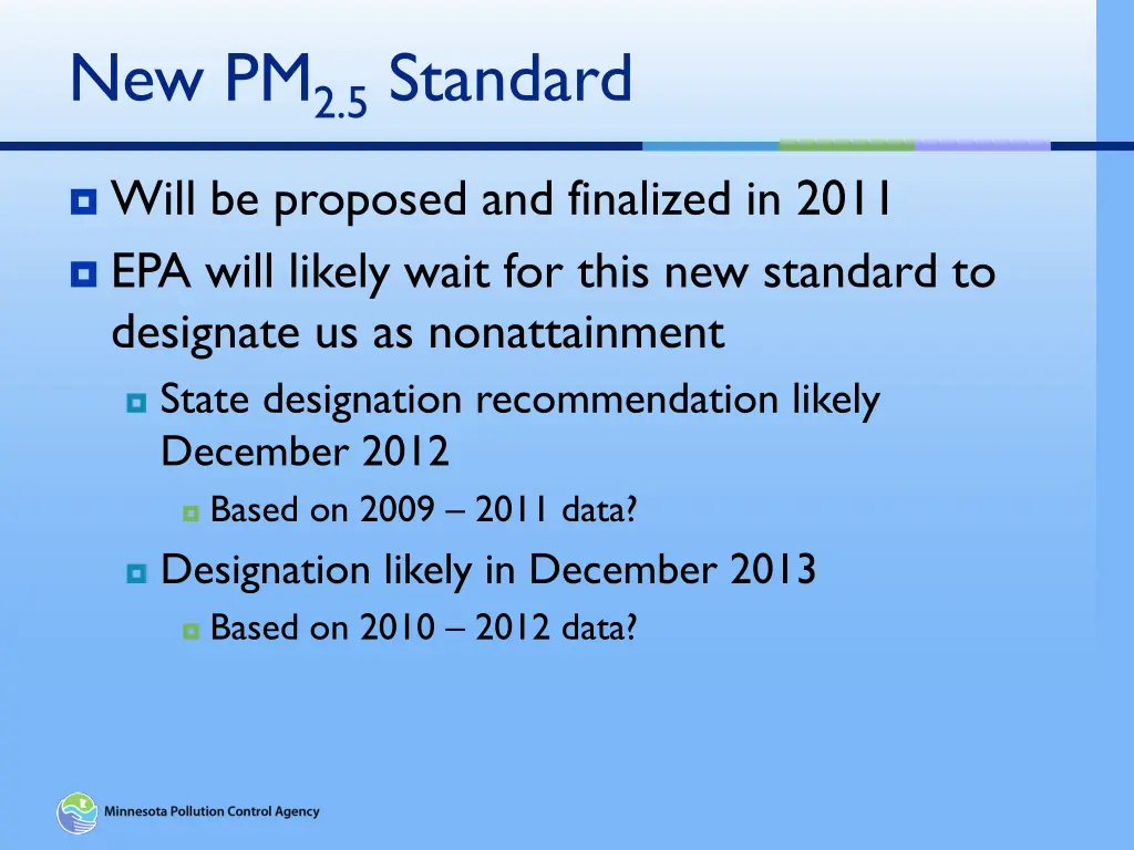 new pm 2 5 standard
