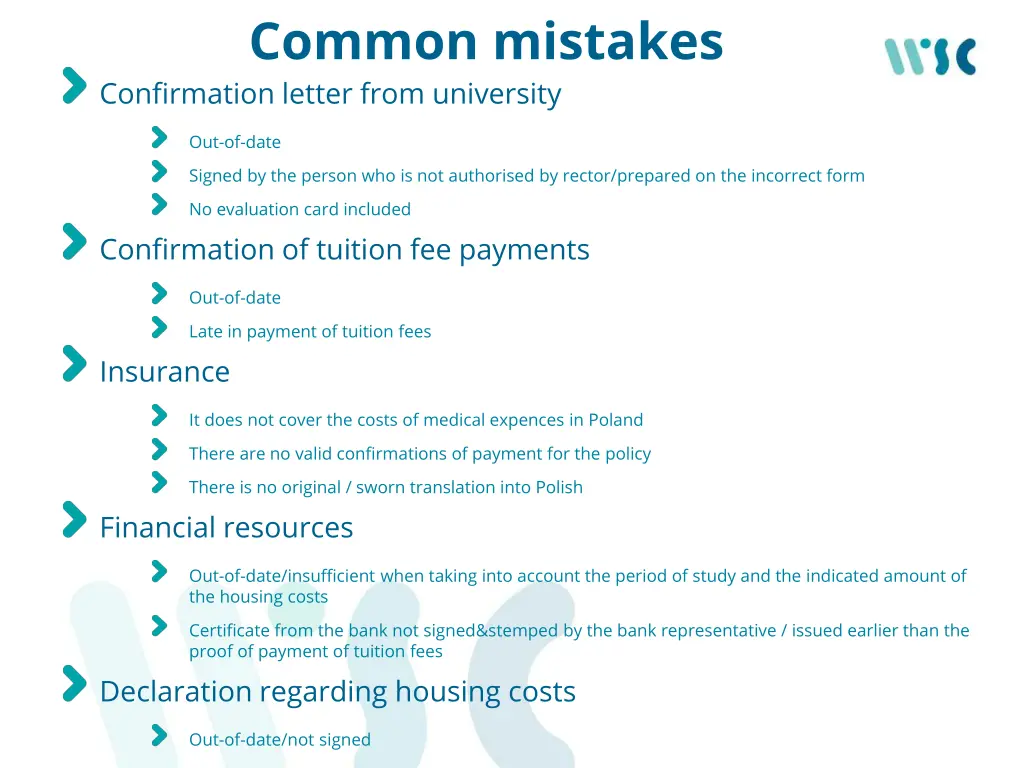 common mistakes confirmation letter from
