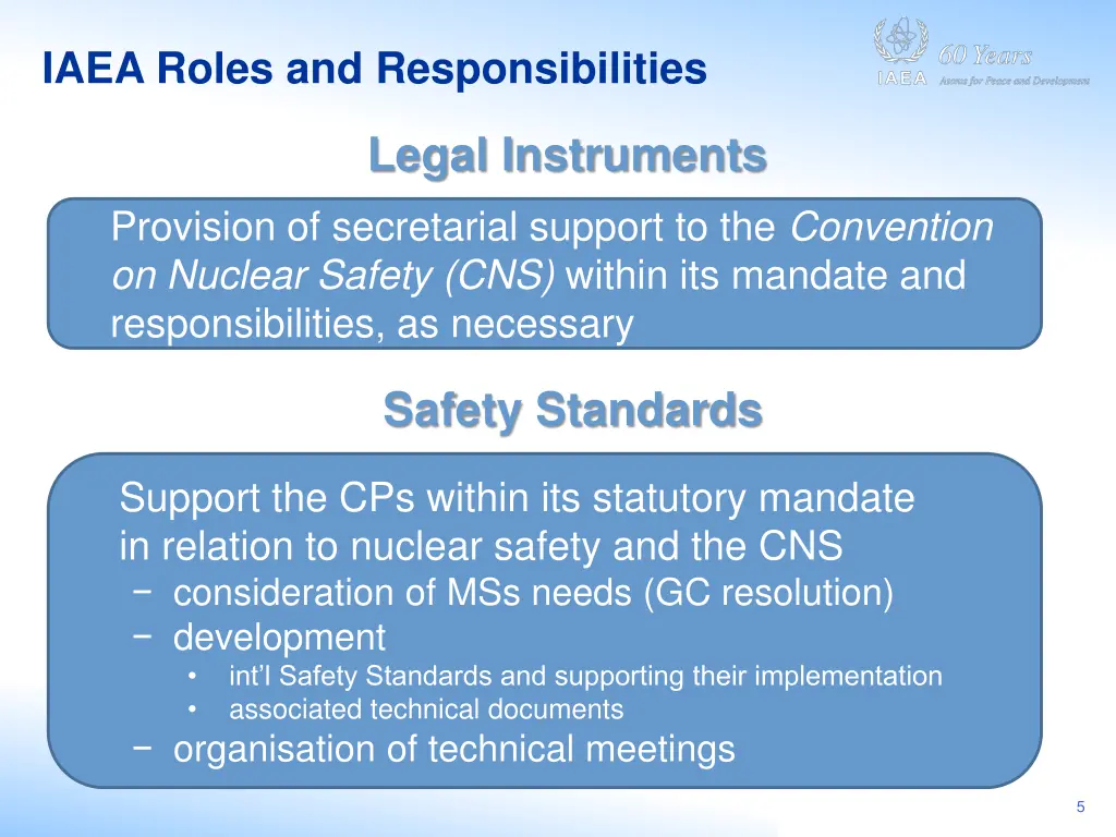 iaea roles and responsibilities