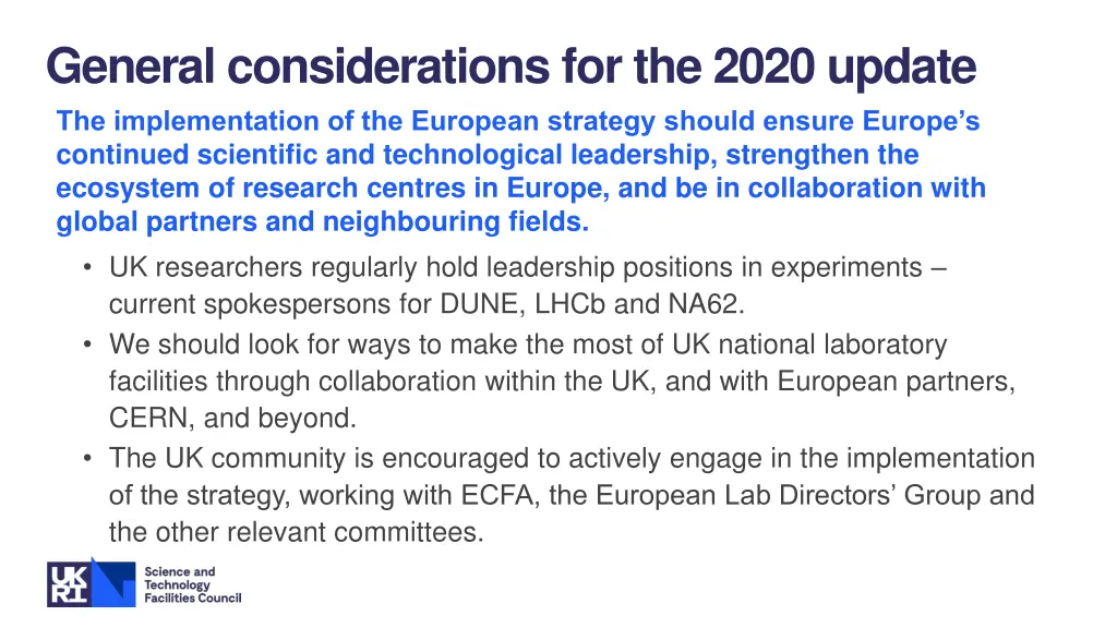 general considerations for the 2020 update