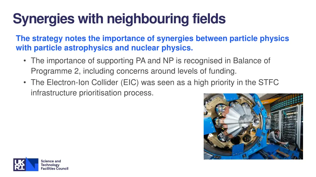 synergies with neighbouring fields