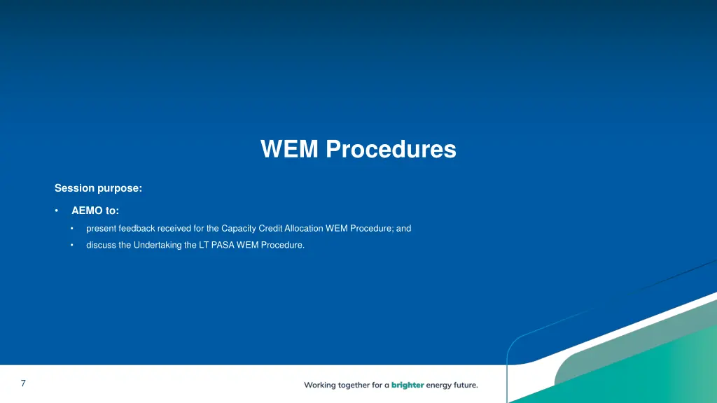 wem procedures