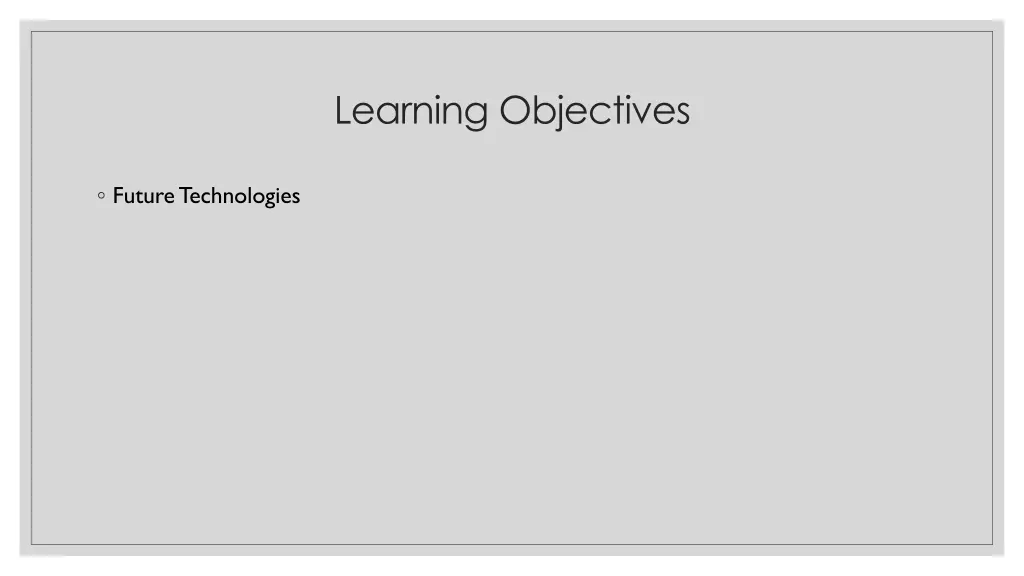 learning objectives