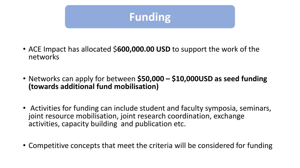 funding