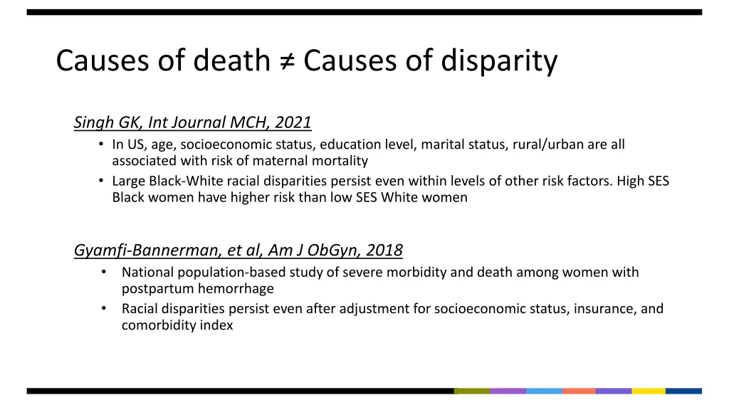 causes of death causes of disparity
