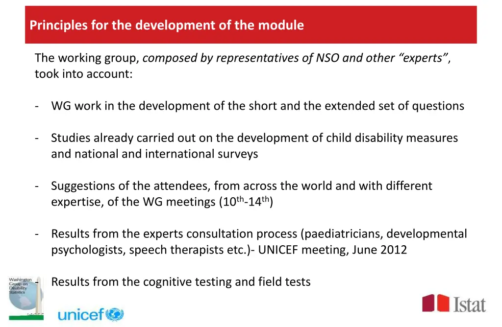 principles for the development of the module