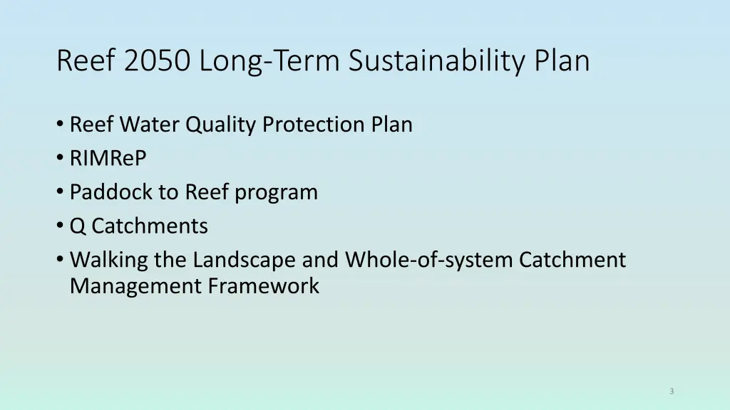 reef 2050 long term sustainability plan