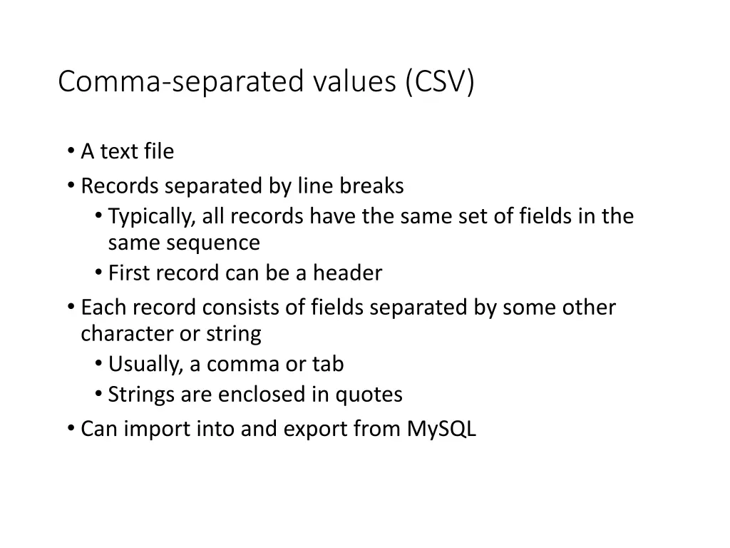 comma separated values csv