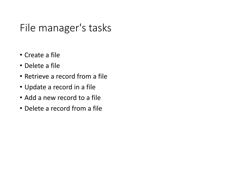 file manager s tasks