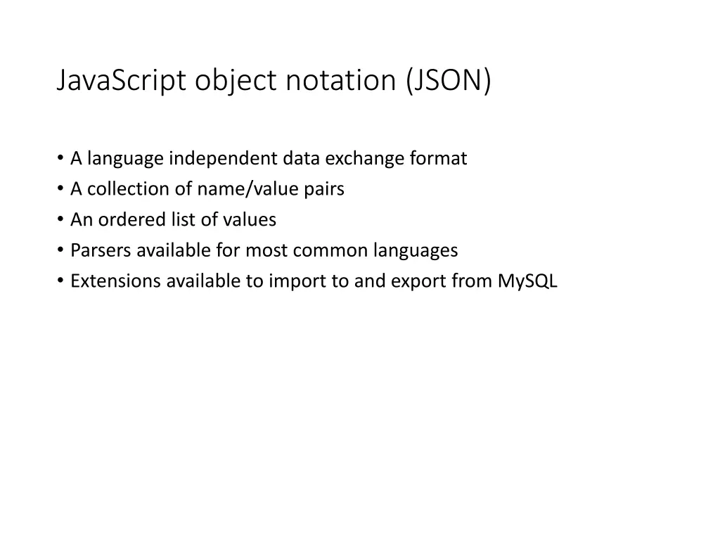 javascript object notation json
